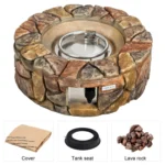 Outdoor Furniture Fire Pit Table 40,000 BTU Stone Gas Fire Stove Pit – base detail