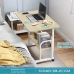 Student Study White Modern Computer Desk with Height Adjustment Top Wooden and Mobile Wheels Cheap Laptop Stand on Sale