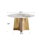 Pandora Round Sintered Stone Dining Table with Rotating Top - 6 Seater – side view