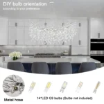 Modern Crystal Silver Chandelier, 47" Large Rectangular Tree Branch Chandeliers for Dining Room Over Table,Living