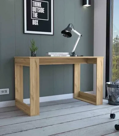 Albion Light Oak Finish Computer Desk FCJ's Ample Worksurface Desk with Stylish Legs