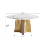 Pandora Round Sintered Stone Dining Table with Rotating Top - 6 Seater – top view