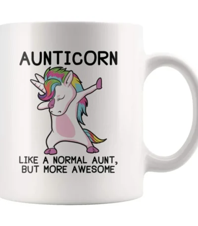 Aunticorn Mug Unicorn Like A Normal Aunt But More Awesome Coffee Mugs Christmas Girl Gift Tea Milk Cup Mugs