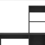 hms 58" Black Wood Computer Desk With Hutch – styled in a modern Writing Desks setting