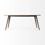 72-inch dark brown solid wood dining table in a modern dining room