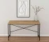 HMS 47" Natural and Black Solid Wood Metal Computer Desk Simple Design Office Desk for Bedroom or Dining Features with Shelf