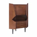 HMS Modern Design Cosmo Bar Cabinet Brown and Black Corner Unit - Image 6