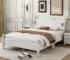 Goldoma Full Size Solid Pine Wood Platform Bed Frame - Eco-Friendly White