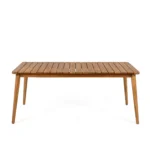 Acacia wood dining table for 6 people on a patio, modern outdoor furniture from Goldoma