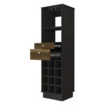 HMS 18" Black Bar Cabinet with Two Drawers