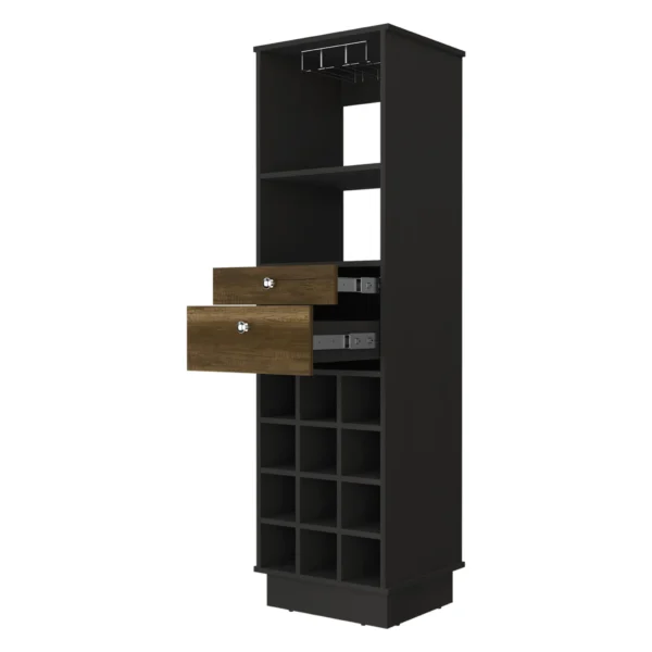 HMS 18" Black Bar Cabinet with Two Drawers