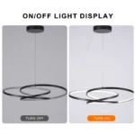 The 40W dimmable pendant light illuminating a modern kitchen island, with a glossy black finish and clear light