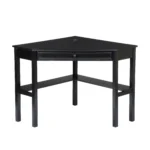 HMS Black Corner PC & Gaming Desk with Drawer Wooden Plastic Computer Table for Home Office & Living Room Featuring