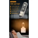 Smart nightstand with charging station and LED lights in a bedroom setting