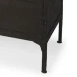 HMS 62" Modern Luxury Black Iron Sideboard Console Cabinet Solid Wood for Home Bar Living Room Dining Farmhouse-Home Furniture - Image 4