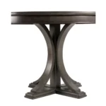 Modern round dining table in solid wood grey finish – round dining table for dining room