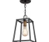 HMS modern design antique bronze tapered hanging light with warm white glass, shown in a living room setting.