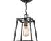 HMS modern design antique bronze tapered hanging light with warm white glass, shown in a living room setting.