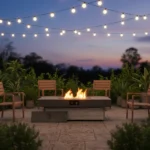 50000BTU Outdoor and Indoor Metal Gas Fire Pit Two Adjustable Heights Table Rectangle Propane Fire Pit Garden Parties