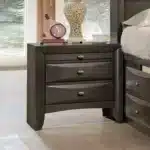 Solid Wood Nightstand with 2 Drawers
