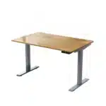 HMS 30" Adjustable Brown and Gray Stainless Steel Computer Desk Stylish Office Furniture