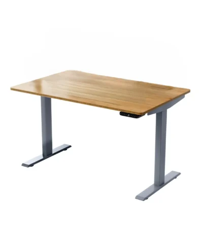 HMS 30" Adjustable Brown and Gray Stainless Steel Computer Desk Stylish Office Furniture