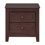 Modern 2-drawer nightstand with eco-friendly MDF and solid wood for bedroom storage