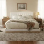 Goldoma adjustable king platform bed with tufted upholstered headboard in modern style