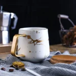 Coffee Mugs Marble Gold Inlay Mug Breakfast Mug Office Home Drinkware Milk Cup Dropshipping – top view