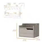 Floating Nightstand with Drawer and Dual Shelf Display for Modern Bedroom – side view