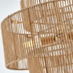 Boho Hand Woven Rattan Chandelier, UL listed Large Pendant Light for Kitchen Island Dining Room Living Room – side view