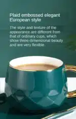 Ceramic Cup Dish Set Nordic Green Water Ware Coffee Cup Rectangular Tray Small Spoon Gift Box Home Bar Decoration Tea Cup