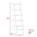 Contemporary Trapezoidal Bookshelf with One Drawer and Five Open Shelves Deep Walnut Wood FCJ for Home Office or Workshop