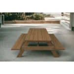 Brown solid wood folding dining table 94-inch for outdoor patio use