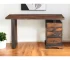 HMS 54" Brown Live Edge Solid Wood Writing Desk with Three Drawers Modern Simple Design for Bedroom Office or School Use