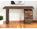 HMS 54" Brown Live Edge Solid Wood Writing Desk with Three Drawers Modern Simple Design for Bedroom Office or School Use