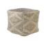 Goldoma 20" Beige Cotton Tribal Pouf Ottoman - Tufted Floor Seat & Foot Rest