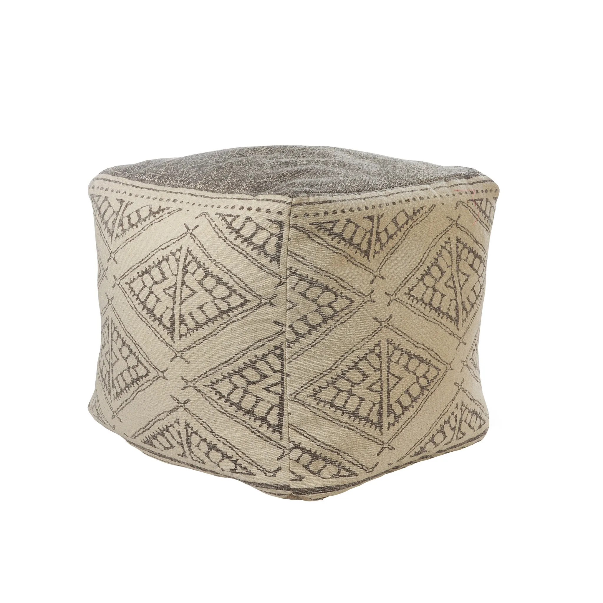 Hf50c446b9c394c5d8a06ad33baa2ab45y.webp Goldoma 20-inch beige cotton tribal pouf ottoman with tufted stitching used as foot rest in living room