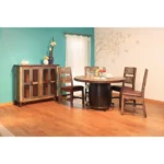 HMS 49" Brown Solid and Manufactured Wood Distressed Buffet Table Kitchen Cabinets Product - Image 5