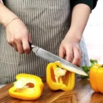 Sunnecko 8-Inch Damascus VG10 Steel Chef Knife with G10 Handle Made in China Kitchen Specialty Tool – side view
