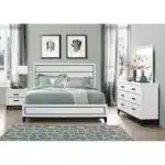 Mirage White Nightstand with 2 Drawers – styled in a modern Nightstands setting