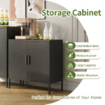 Adjustable Shelves Steel Metal File Cabinet Black FCJ Home Office School Gym Garage Storage with Storage Doors – top view