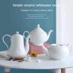 Ceramic Kettle European Style Simple White Coffee Pot Water 700-1000ml Teapot Hotel Water Ware Home Bar Decoration Drinkware
