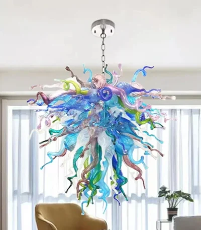 Best Selling Blown Glass Chandeliers Living Room Bedroom Modern Glass Pendant Light Hanging