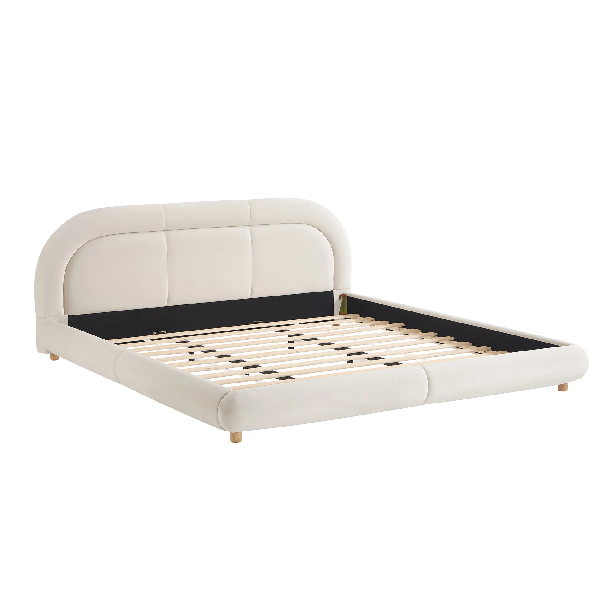 Hf5c4739dd58f4a98aad55f0872b98346Z.webp Goldoma adjustable platform bed with plush velvet tufted headboard in a modern bedroom setting