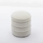 Goldoma Modern Velvet Round Ottoman Pouf with Handmade Design - round velvet ottoman
