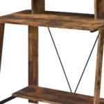 HMS 32" Brown Minimalist Modern Writing Desk Extendable Office Computer Desk Assembled Wooden Product – styled in a modern
