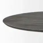 54" Round Pedestal Dining Table in Brown Solid Wood and Metal – close-up detail