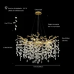 Modern Tree Branch Chandelier Crystal Chandeliers for Dining Room Farmhouse Snowflake Chandelier for Living Room Kitchen