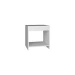 Chroma minimalistic nightstand with open shelf for bedroom storage in white finish